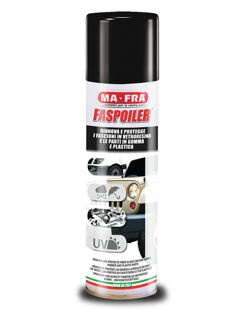 FASPOILER (spray) 300 ML Восстановительный полимерный полироль для бамперов, молдингов, спойлеров и капотов из пластика. MA-FRA. Италия